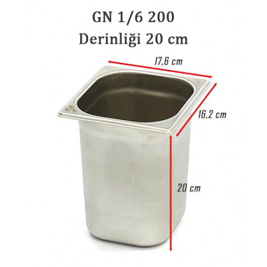 1/6-200 STANDART GN GASTRONOM KÜVET 1/6-200 STANDART GN GASTRONOM KÜVET
