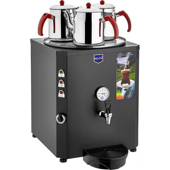 Remta DE10 Jumbo Çay Makinesi, 3 Demlikli, Siyah Remta DE10 Jumbo Çay Makinesi, 3 Demlikli, Siyah